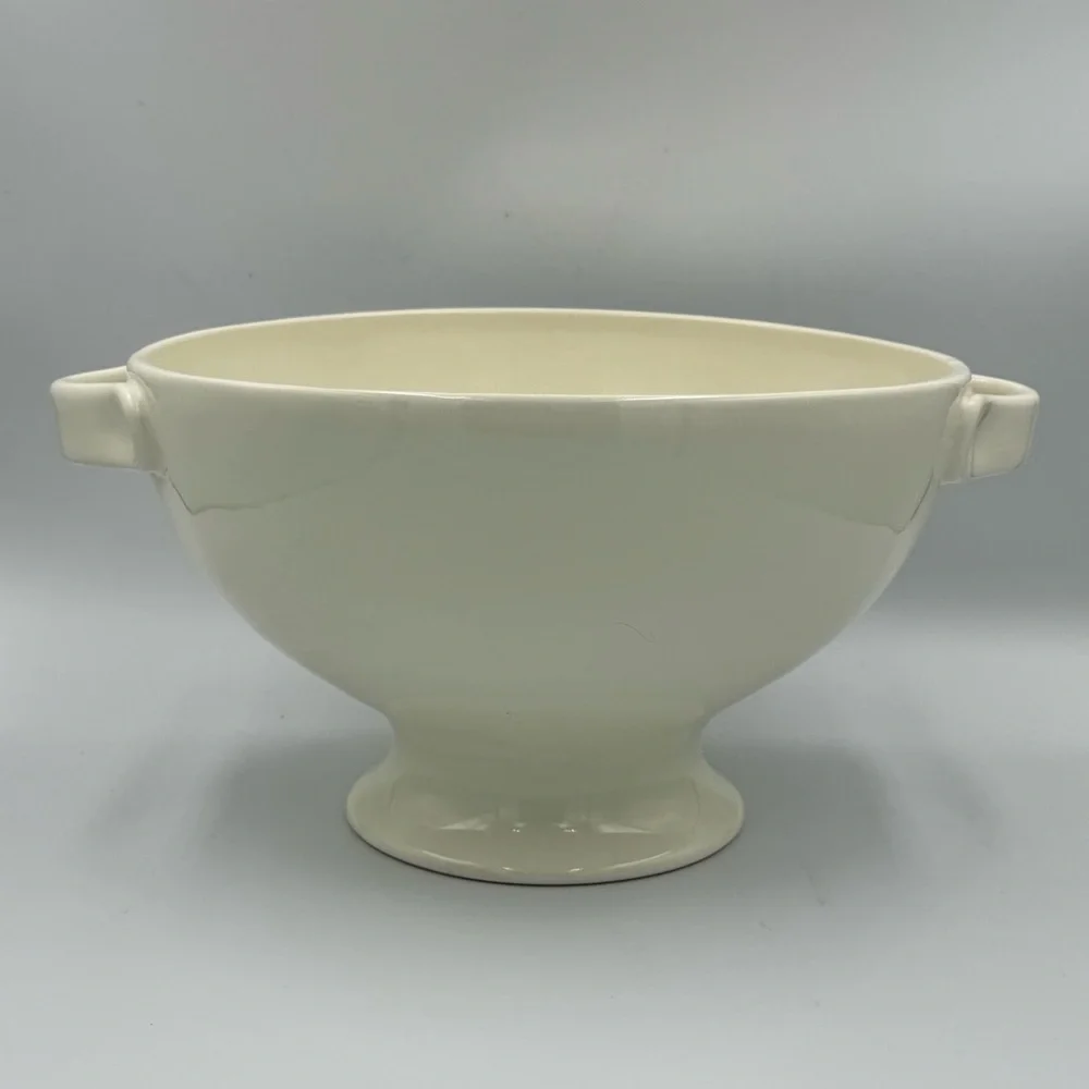 Pottery Barn Studio Ivory by Barbara Eiger Large Pedestal Serving Bowl